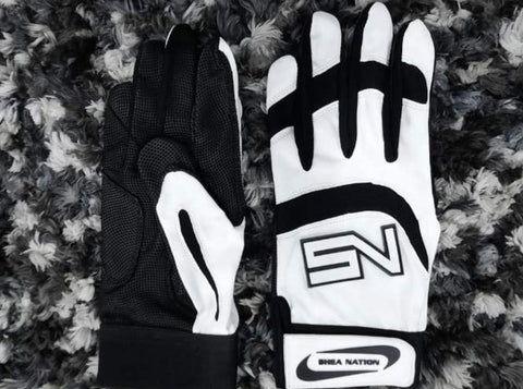 Shea Nation Batting Gloves White/Black